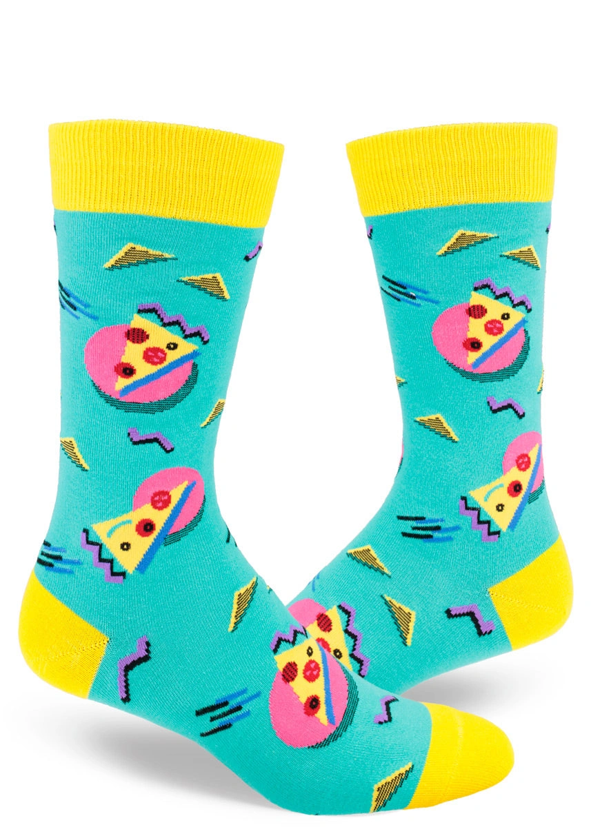 Totally Rad 80s Pizza Party Crew Tee - Level Up Your Throwback Vibes!